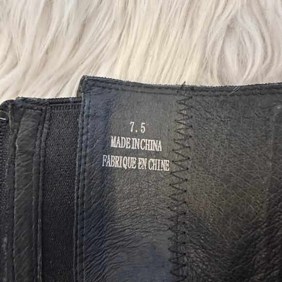 Jeffrey Campbell Zelton Boots Patent Leather Stacked Heel Mid Calf Boots Black - Picture 10 of 11